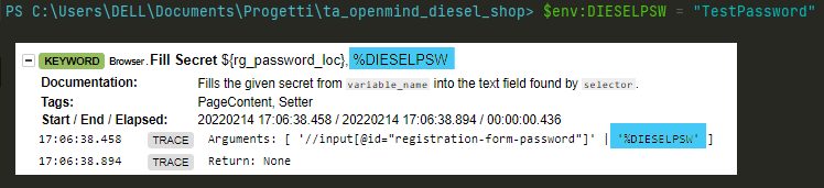 Example of environment variables used without curly braces
