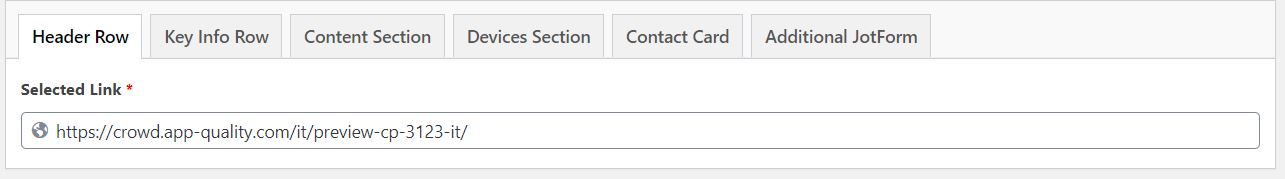 Tab disponibili nella pagina di preview della campagna