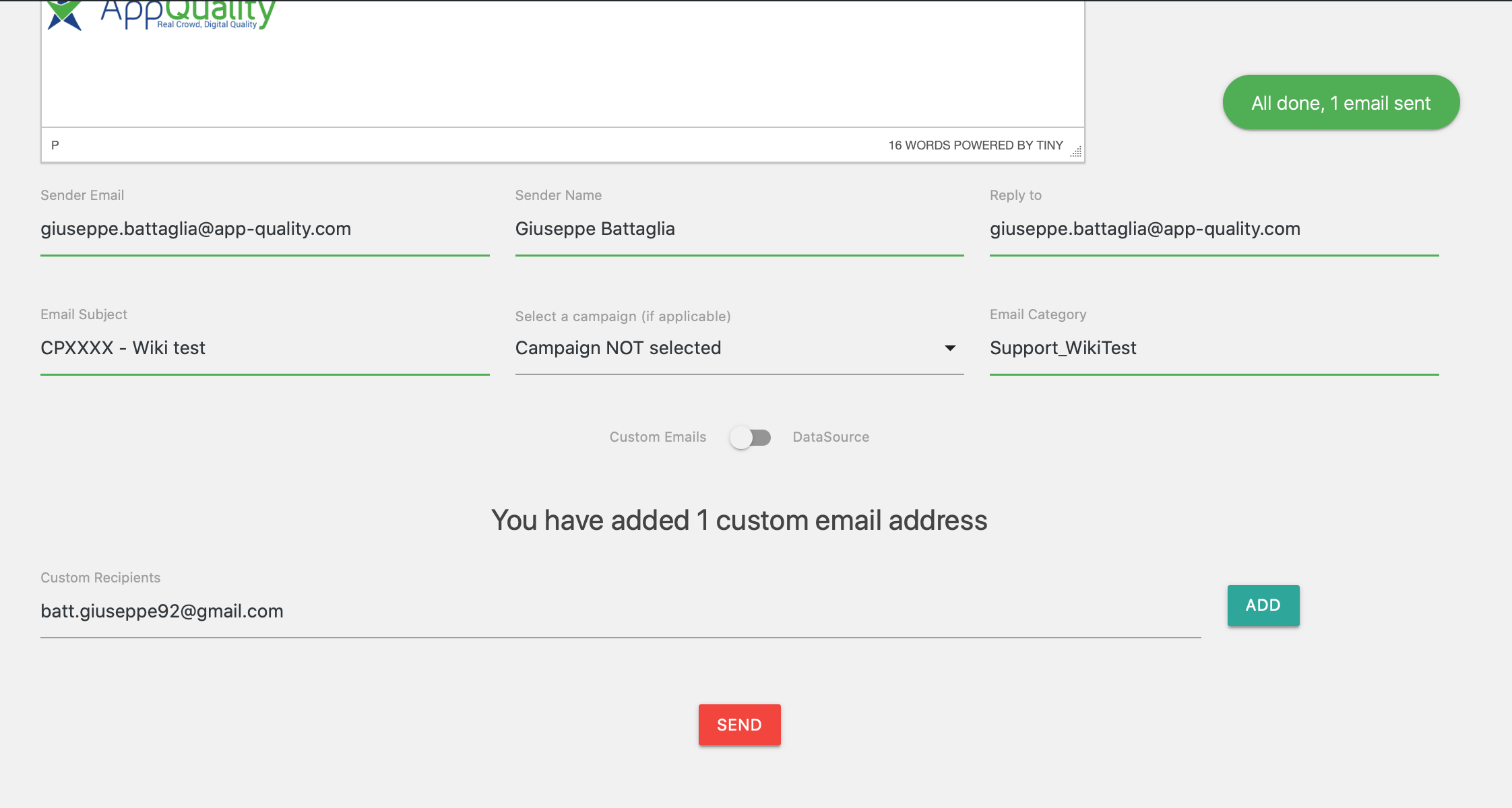 Settings messages center 2