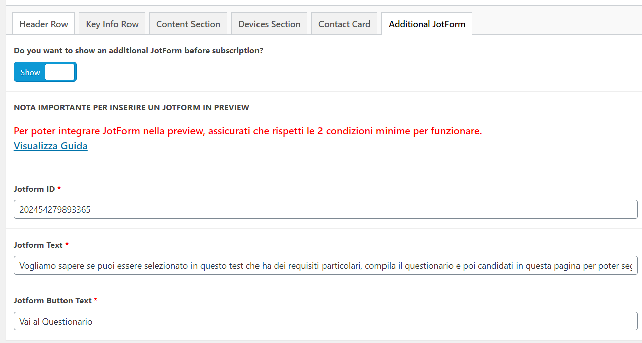 Utilizzo JotForm1